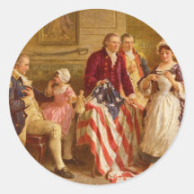 Betsy Ross 1777 by Jean Leon Gerome Ferris Round Stickers