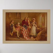 Betsy Ross making the first American Flag