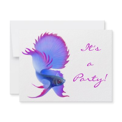 Betta Fighting Fish Invitation by twopurringcats