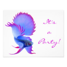 Betta Fighting Fish Invitation