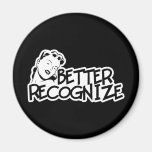 Better Recognise Retro Lady - B&W Magnet