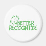 Better Recognise Retro Lady - Green Fridge Magnets