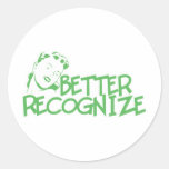Better Recognise Retro Lady - Green Stickers