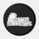 Better Recognise Retro Lady - Grey Fridge Magnet