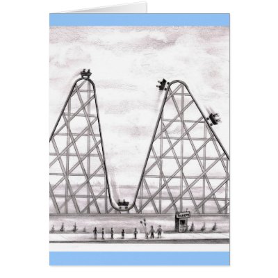 Better Worse Roller Coaster Greeting Card by SerenethosArt