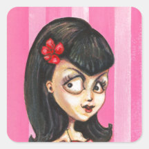 Bettie Girl Square Stickers