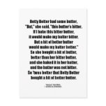 Betty Botter Bitter Butter Better (Tongue Twister) postcards
