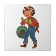 Betty the Cowgirl Ceramic Tiles