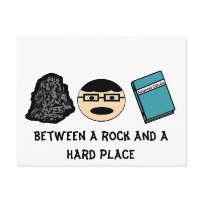 Between a Rock and a Hard Place Postcard by Superstarbing