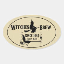 Beverage Label - Witches Brew Oval Sticker