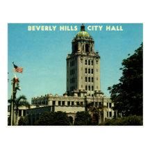 Beverly Hills City Hall, California Vintage Postcards