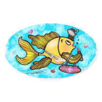 Beverly Hills Housewife Fish cute funny comics Stickers