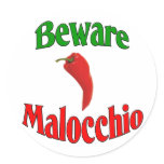 Beware Malocchio (Evil Eye) Stickers