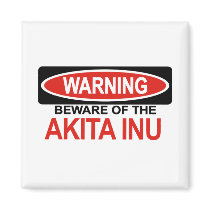 Beware Of Akita Inu Fridge Magnets