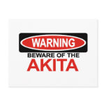Beware Of Akita Post Cards