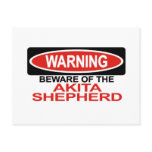 Beware Of Akita Shepherd Postcard