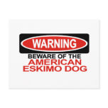 Beware Of American Eskimo Dog postcards
