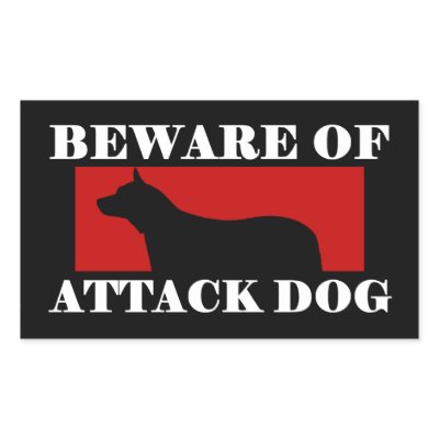 Beware of Attack Dog - Australian Cattle Dog Stickers by MenagerieMayhem
