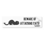 BEWARE OF ATTACKING CATS Bumper Sticker