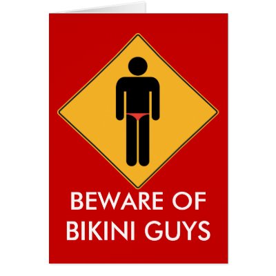 Beware of Bikini Guys Cards by mazcloset