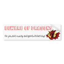 BEWARE OF DRAGONS BUMPER STICKERS