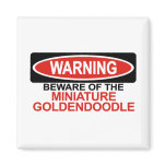 Beware Of Miniature Goldendoodle Refrigerator Magnets
