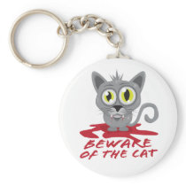 Beware Of The Cat Keychain