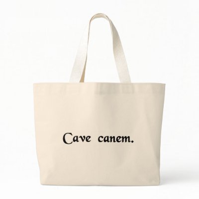 Beware of the dog. tote bags by blueinc123