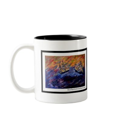 Beware of the seventh wave coffee mugs by Sketchart26