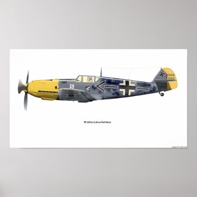 BF-109E Flown By Ge. Galland, 1940 Poster by mrcobbwebb