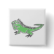 BF- Funky Iguana Cartoon Button