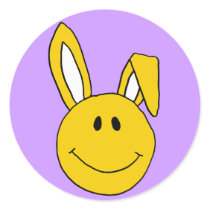 BF- Funny Bunny Rabbit Smiley Face Stickers