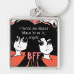 BFF Best Friend Forever Friends Are Kisses Key Chain