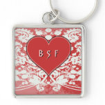 BFF Best Friends Forever Grunge Heart Keychain