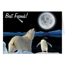 BFF Best Friends Forever POLAR BEAR & PENGUIN Card