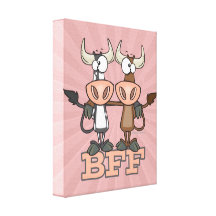 BFF cow best friends forever buddies Gallery Wrapped Canvas