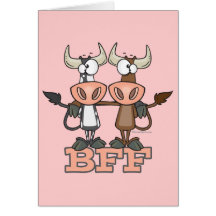 BFF cow best friends forever buddies Greeting Card