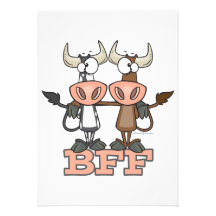BFF cow best friends forever buddies Personalized Invitations