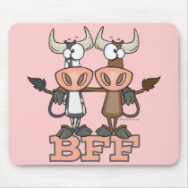 BFF cow best friends forever buddies Mousepad