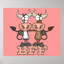 BFF cow best friends forever buddies Poster