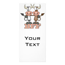 BFF cow best friends forever buddies Custom Rack Cards