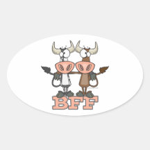 BFF cow best friends forever buddies Sticker