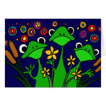 BH- Funny Frog Folk Art Design Cards