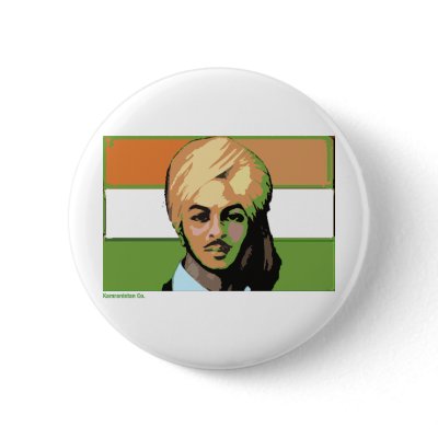 Bhagat Singh: A Revolutionary Hero Pinback Buttons by kamranistan