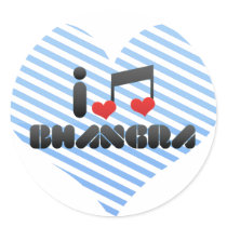 Bhangra fan round stickers