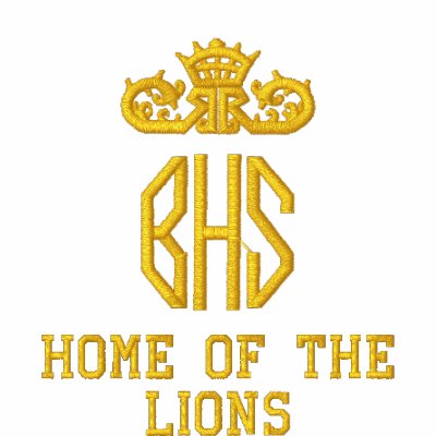 BHS, Home of the Lions Long Sleeved Button Up Embroidered Shirt by Tettiela