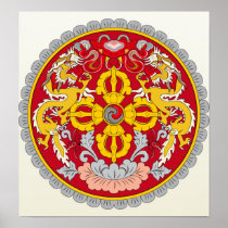 Bhutan Coat of Arms detail Print