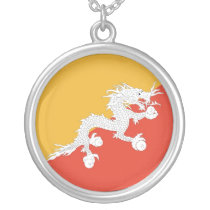 bhutan flag personalized necklace