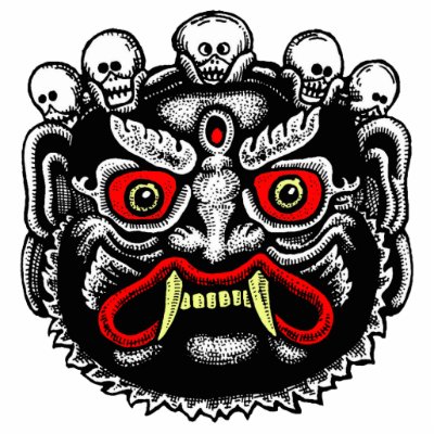 Bhutanese Demon Cutout Magnet/Sculpture by horrorhaven