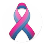 Bi Awareness Ribbon Round Sticker